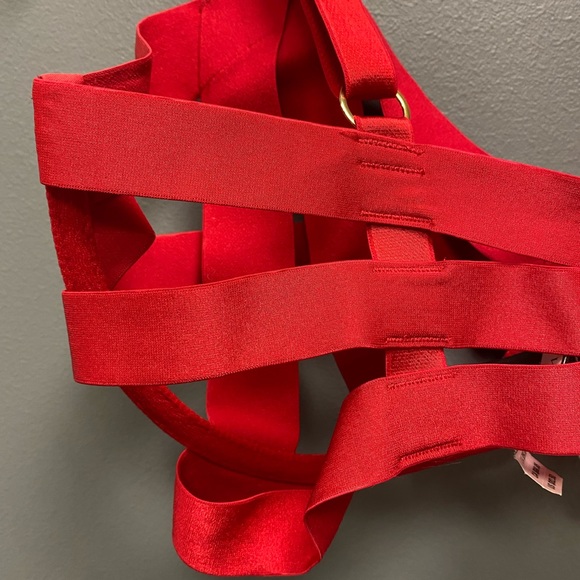 Victoria’s Secret Red Unlined Strappy Banded Demi Bra 36DD - Picture 10 of 12